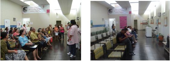 Pacientes e acompanhantes na Sala de Espera do Ambulatório